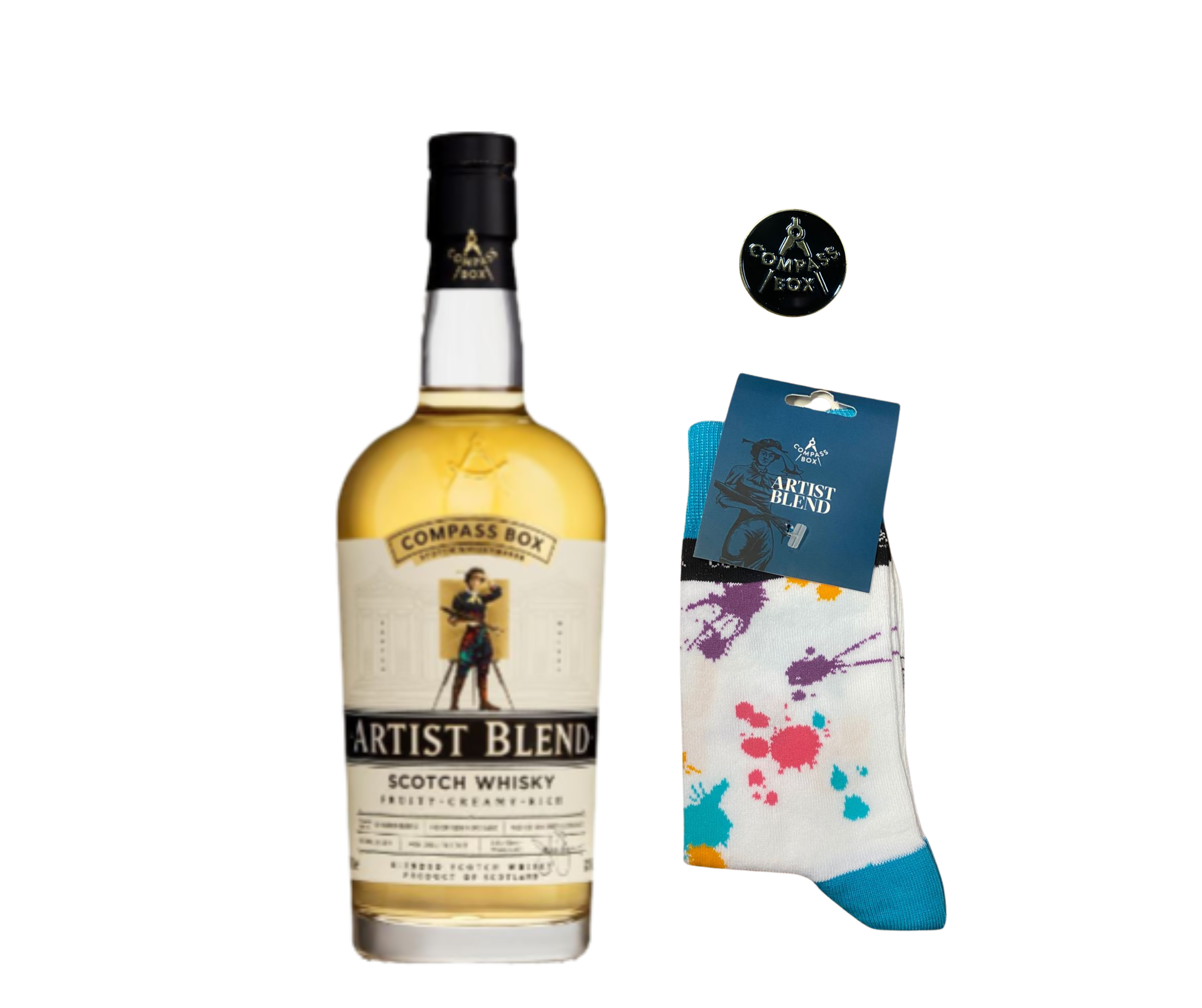 Compass Box Artist Blend 750ml + FREE Pin & Socks