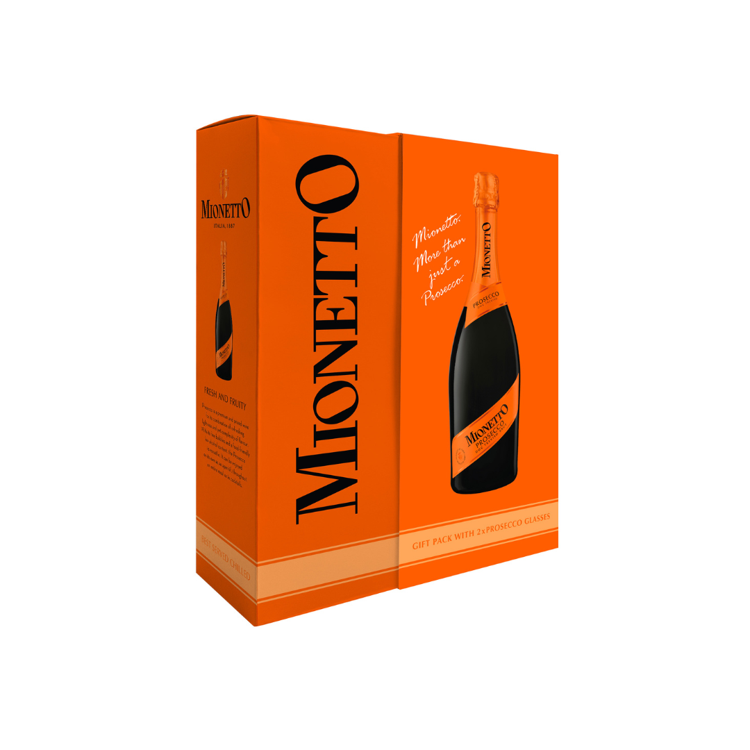 Mionetto Prosecco Brut 750ml Gift with 2 glasses