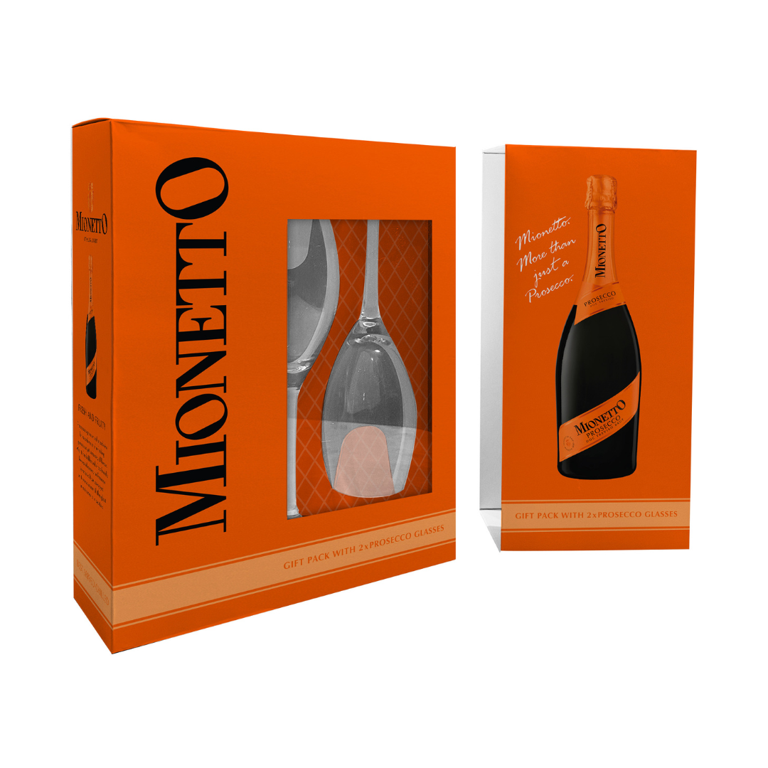 Mionetto Prosecco Brut 750ml Gift with 2 glasses