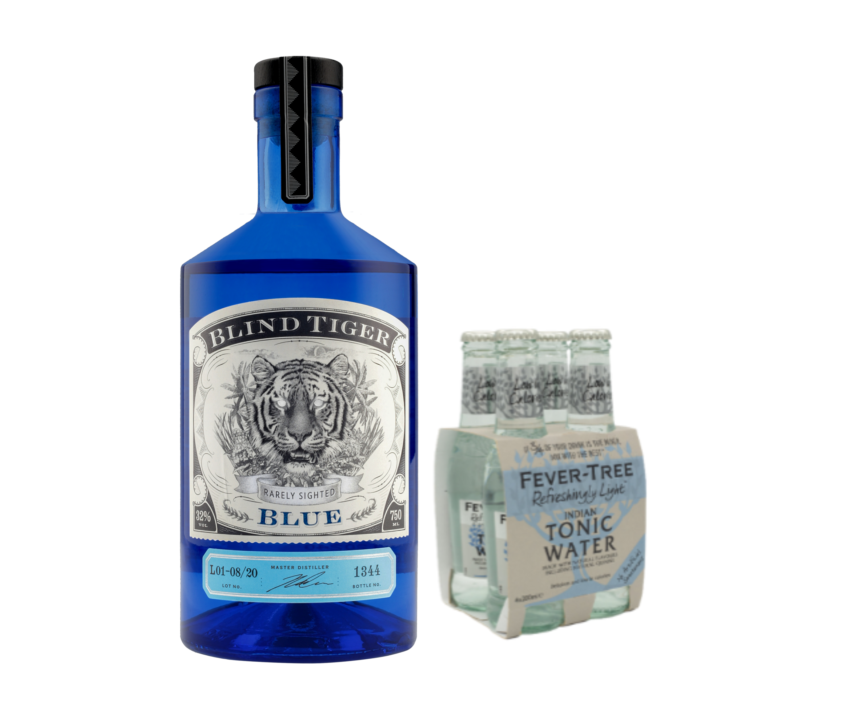 Blind Tiger Blue 750ml + FREE Fever Tree Tonic Water (Pack of 4)