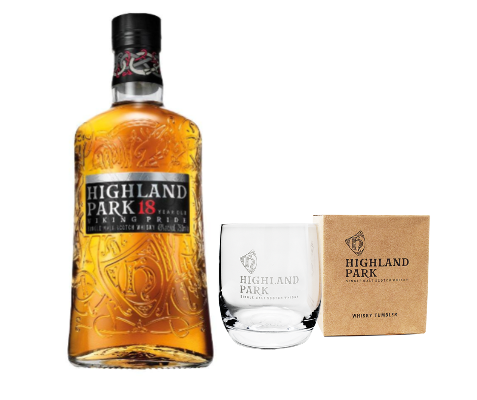 Highland Park 18YO 750ml + FREE Branded Tumbler in Gift Box