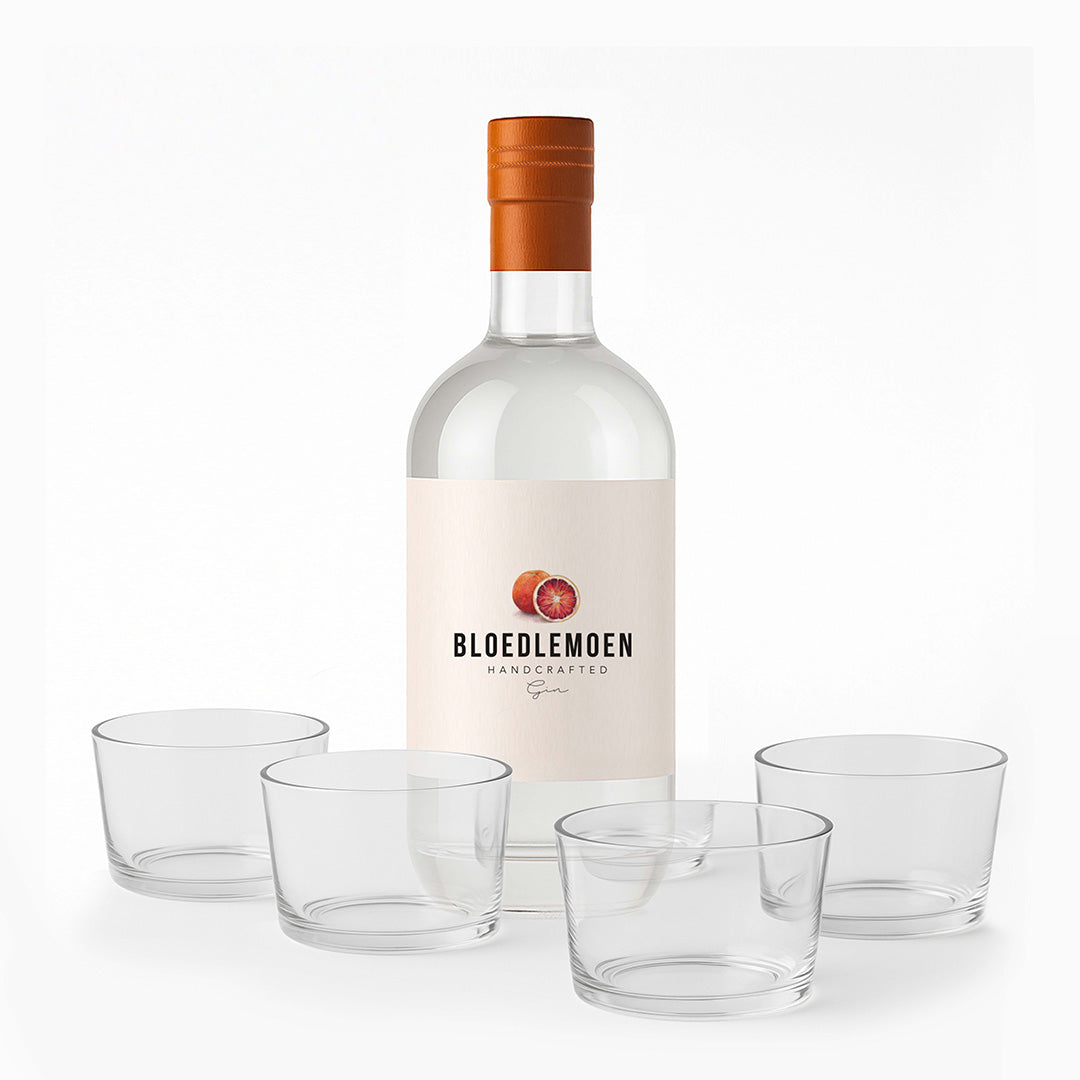 Bloedlemoen Gin Original plus FREE set of 4 Bodega mini Tumblers