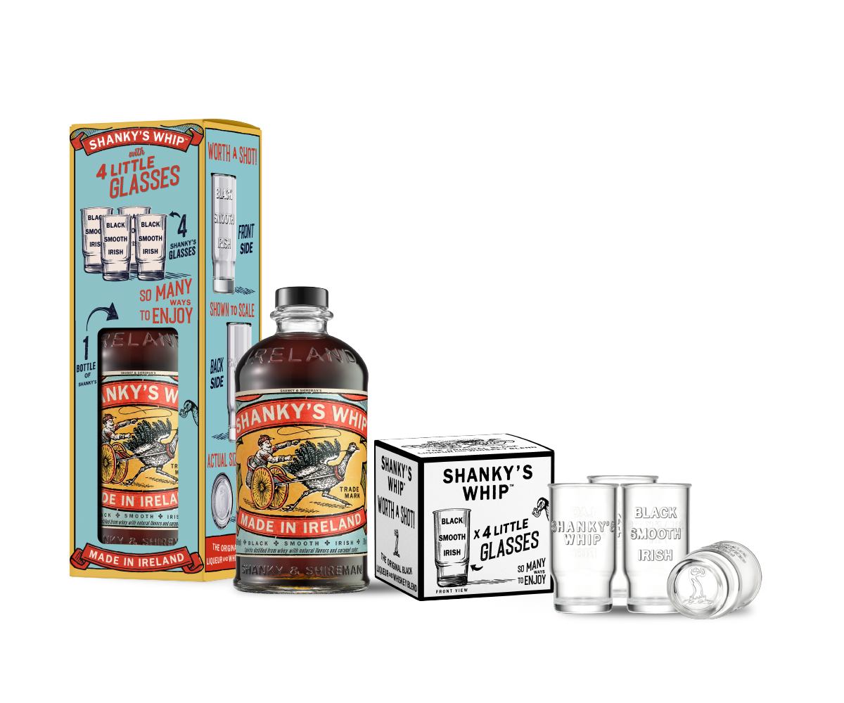 Shanky's Whip Gift with Shot Glasses 750ml