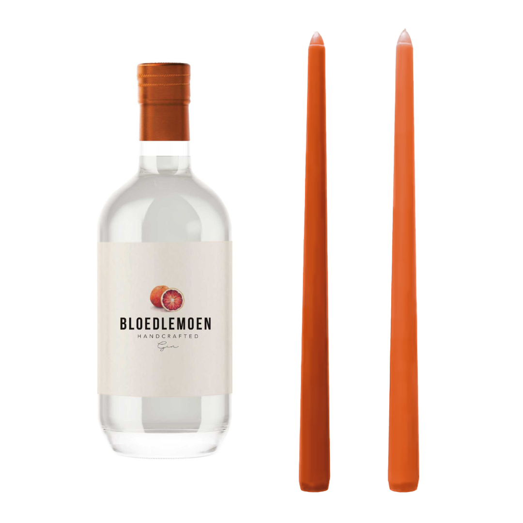 Bloedlemoen Gin Original plus FREE set of 2 Okra Dinner Candles