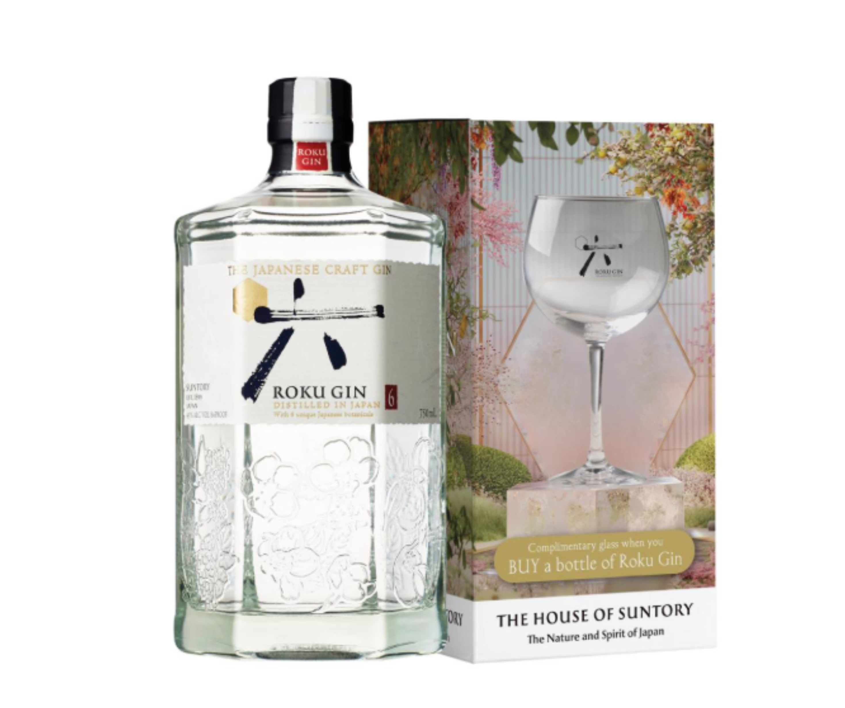 Roku Gin 750ml + 2 FREE Balloon Glasses