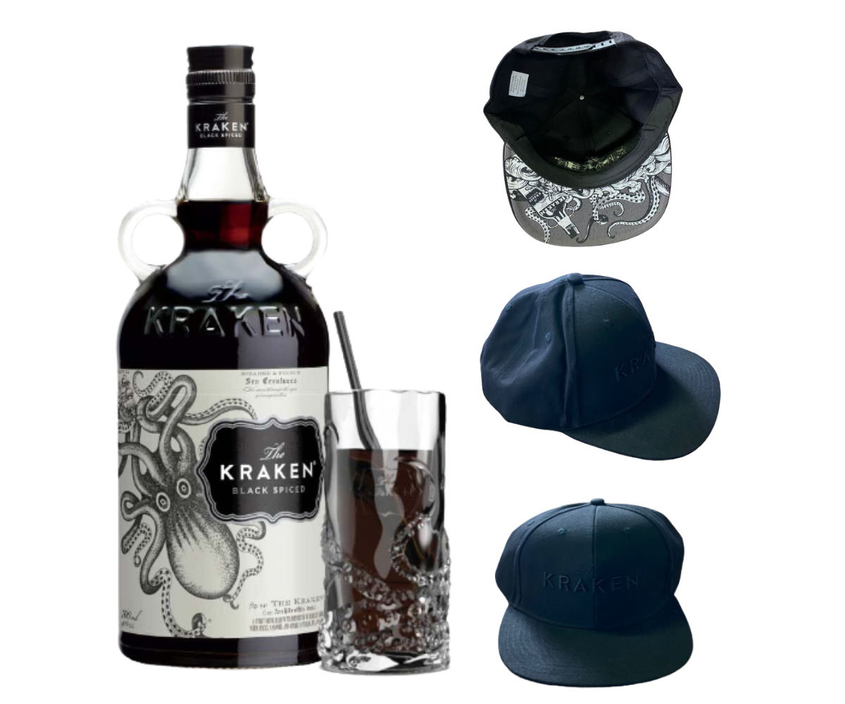Kraken Black Spiced Rum 750ml + FREE Kraken Cap
