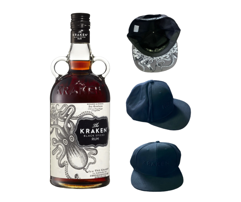 Kraken Black Spiced Rum 750ml + FREE Kraken Cap