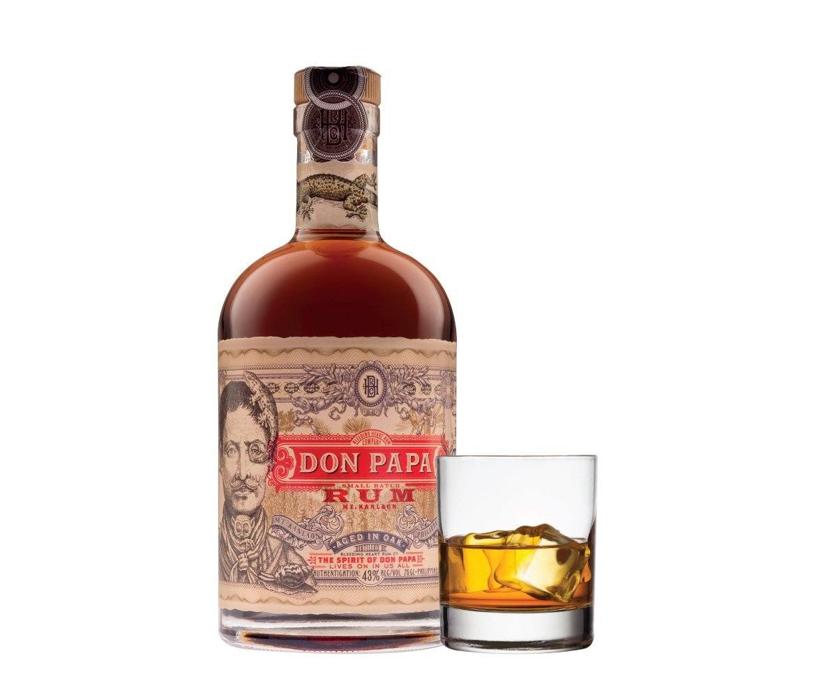 Don Papa Aged Rum 750ml + FREE Hip Flask & Scarf Dark Rum Don Papa Rum 